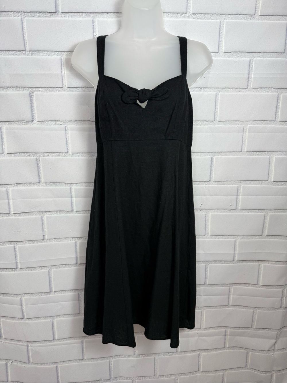 LOFT Black Sleeveless Bow Front coquette feminine Dress Size S - Picture 3 of 13